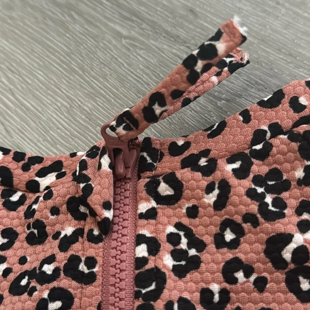 Girls Leopard One Piece Swim Rash Guard Art Class Medium 8
